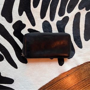 Black Leather AllSaints Wallet with Spikes